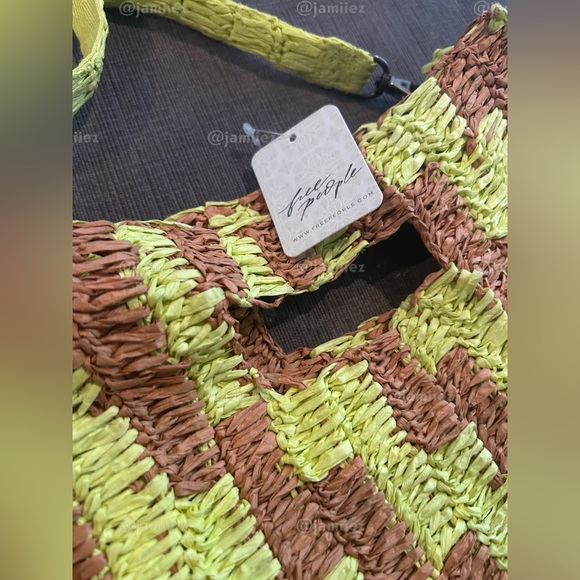 Free People Brunch Date Crossbody Clutch - yellow and tan NWT - Picture 6 of 12